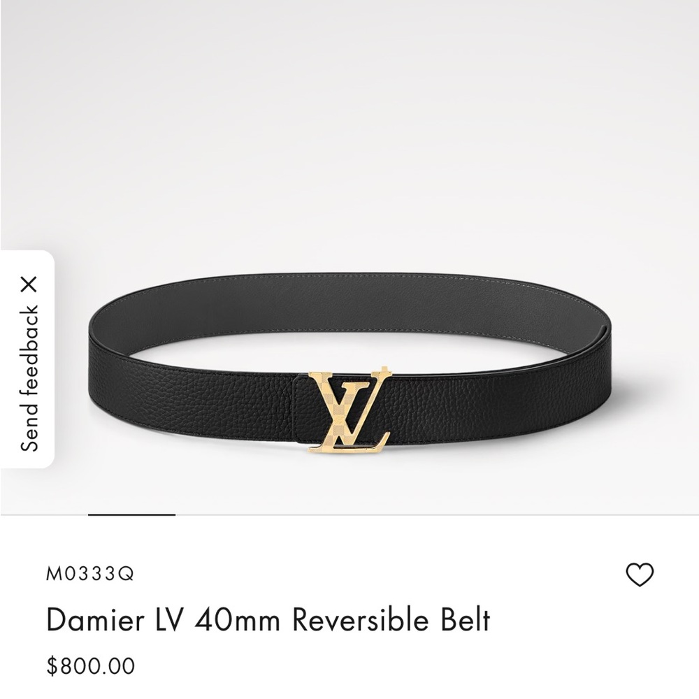 Louis Vuitton Damier LV 40mm Reversible Belt | 100% Authentic EUC Sz 100 - Picture 3 of 10